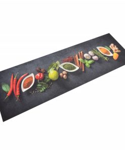 Kuhinjski tepih perivi s uzorkom začina 60 x 180 cm baršunasti