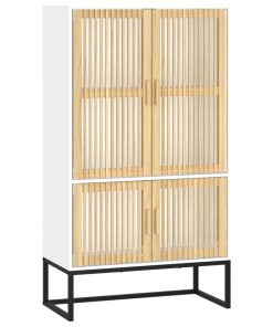 Visoka komoda bijela 70 x 35 x 125 cm od konstruiranog drva