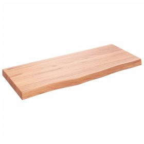 Zidna polica svjetlosmeđa 100x40x6 cm od obrađene hrastovine