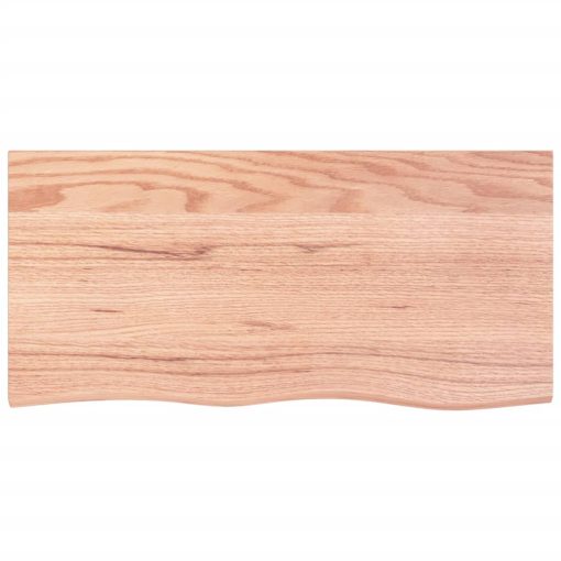 Zidna polica svjetlosmeđa 100x50x4 cm od obrađene hrastovine