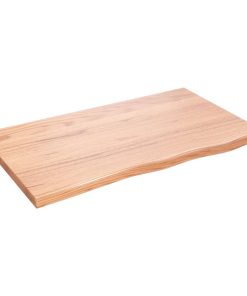 Zidna polica svjetlosmeđa 100x60x4 cm od obrađene hrastovine
