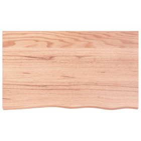 Zidna polica svjetlosmeđa 100x60x6 cm od obrađene hrastovine