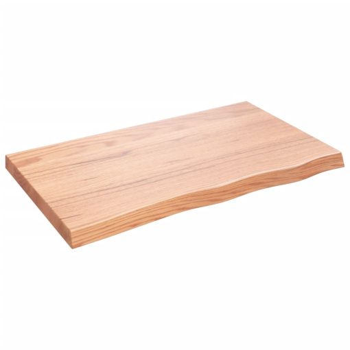 Zidna polica svjetlosmeđa 100x60x6 cm od obrađene hrastovine