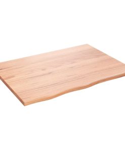 Zidna polica svjetlosmeđa 80 x 60 x 2 cm od obrađene hrastovine