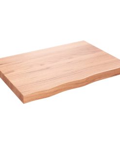 Zidna polica svjetlosmeđa 80 x 60 x 6 cm od obrađene hrastovine