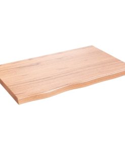Zidna polica svjetlosmeđa 80x50x4 cm od obrađene hrastovine