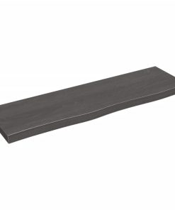Zidna polica tamnosiva 100 x 30 x 4 cm od obrađene hrastovine