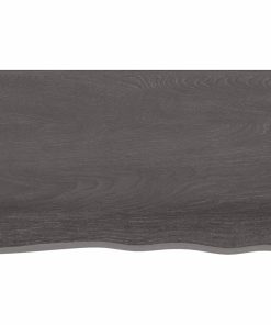 Zidna polica tamnosiva 100 x 60 x 2 cm od obrađene hrastovine