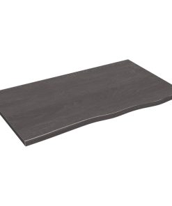 Zidna polica tamnosiva 100 x 60 x 2 cm od obrađene hrastovine