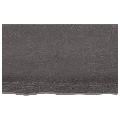 Zidna polica tamnosiva 80 x 50 x 4 cm od obrađene hrastovine