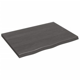 Zidna polica tamnosiva 80 x 60 x 4 cm od obrađene hrastovine