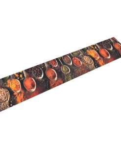 Kuhinjski tepih perivi uzorak žlica i začina 60 x 300 cm baršun