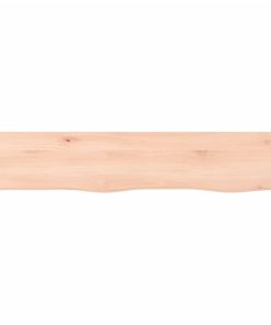 Zidna polica 100 x 20 x 2 cm od neobrađene masivne hrastovine