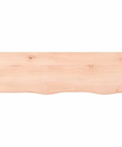 Zidna polica 100 x 30 x 2 cm od neobrađene masivne hrastovine