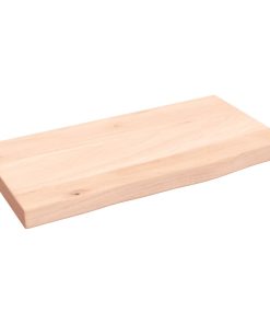Zidna polica 40 x 20 x 2 cm od neobrađene masivne hrastovine