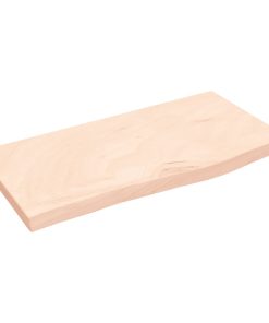 Zidna polica 60 x 30 x 2 cm od neobrađene masivne hrastovine
