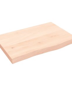 Zidna polica 60 x 40 x 4 cm od neobrađene masivne hrastovine