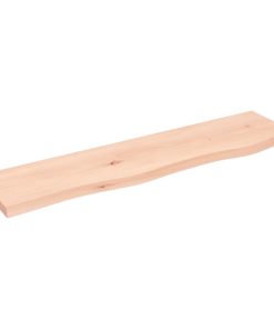 Zidna polica 80 x 20 x 2 cm od neobrađene masivne hrastovine