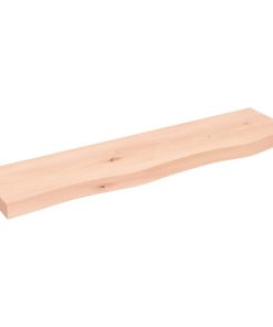 Zidna polica 80 x 20 x 4 cm od neobrađene masivne hrastovine