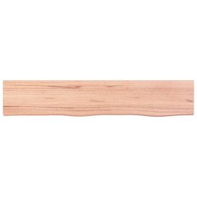 Zidna polica svjetlosmeđa 100x20x2 cm od obrađene hrastovine