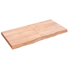 Zidna polica svjetlosmeđa 120x60x6 cm od obrađene hrastovine