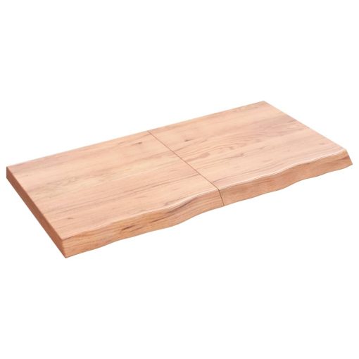 Zidna polica svjetlosmeđa 120x60x6 cm od obrađene hrastovine