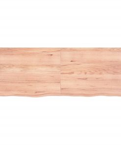 Zidna polica svjetlosmeđa 140x50x6 cm od obrađene hrastovine