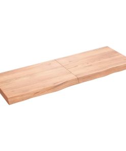 Zidna polica svjetlosmeđa 140x50x6 cm od obrađene hrastovine