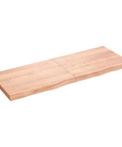 Zidna polica svjetlosmeđa 160x60x6 cm od obrađene hrastovine