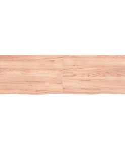 Zidna polica svjetlosmeđa 180x50x6 cm od obrađene hrastovine
