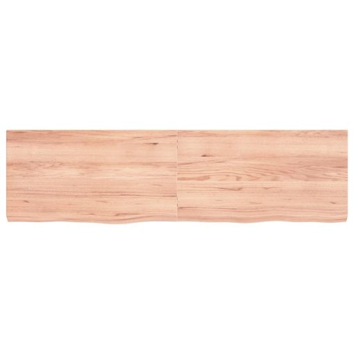 Zidna polica svjetlosmeđa 180x50x6 cm od obrađene hrastovine