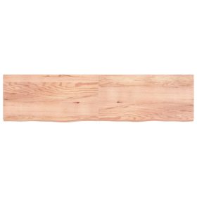 Zidna polica svjetlosmeđa 200x50x6 cm od obrađene hrastovine