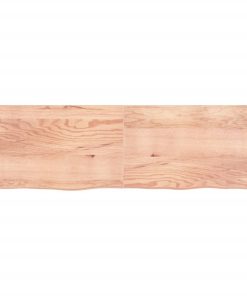 Zidna polica svjetlosmeđa 200x60x4 cm od obrađene hrastovine