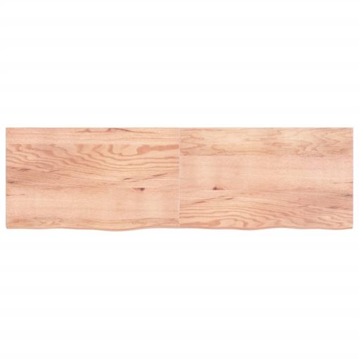 Zidna polica svjetlosmeđa 200x60x4 cm od obrađene hrastovine