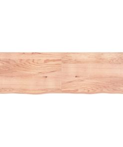 Zidna polica svjetlosmeđa 200x60x6 cm od obrađene hrastovine