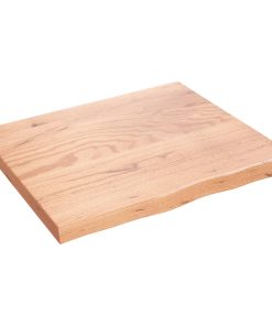 Zidna polica svjetlosmeđa 60 x 50 x 4 cm od obrađene hrastovine
