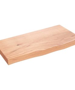 Zidna polica svjetlosmeđa 60x30x4 cm od obrađene hrastovine