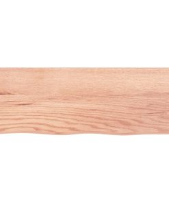 Zidna polica svjetlosmeđa 80 x 30 x 4 cm od obrađene hrastovine