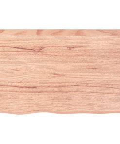 Zidna polica svjetlosmeđa 80 x 50 x 2 cm od obrađene hrastovine