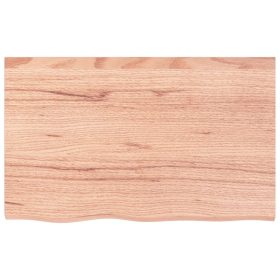 Zidna polica svjetlosmeđa 80 x 50 x 2 cm od obrađene hrastovine