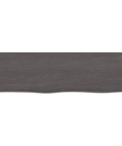 Zidna polica tamnosiva 100x30x2 cm obrađena masivna hrastovina