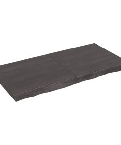 Zidna polica tamnosiva 120x60x6 cm od obrađene hrastovine