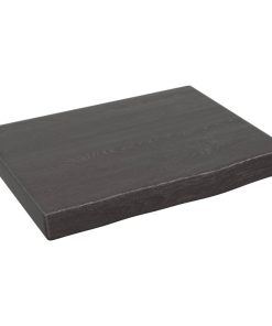 Zidna polica tamnosiva 40 x 30 x 4 cm od obrađene hrastovine