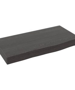 Zidna polica tamnosiva 40x20x4 cm od obrađene hrastovine