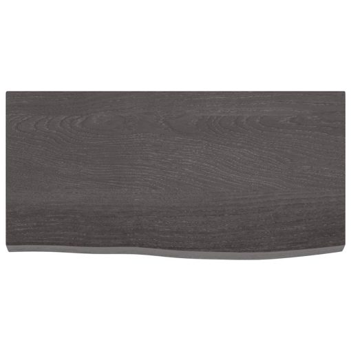 Zidna polica tamnosiva 60 x 30 x 4 cm od obrađene hrastovine