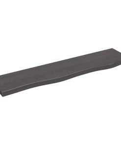 Zidna polica tamnosiva 80x20x2 cm od obrađene hrastovine