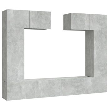 6-dijelni set TV ormarića siva boja betona drveni