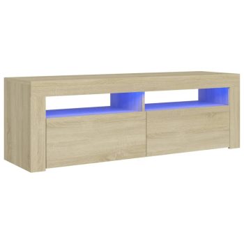 TV ormarić s LED svjetlima boja hrasta sonome 120 x 35 x 40 cm