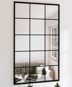 Zidna ogledala 3 kom crna 100x60 cm metalna