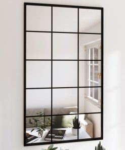 Zidna ogledala 4 kom crna 100x60 cm metalna